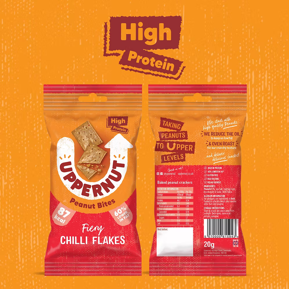 Pure Peanut Crackers -Fiery Chilli Flakes - 20g