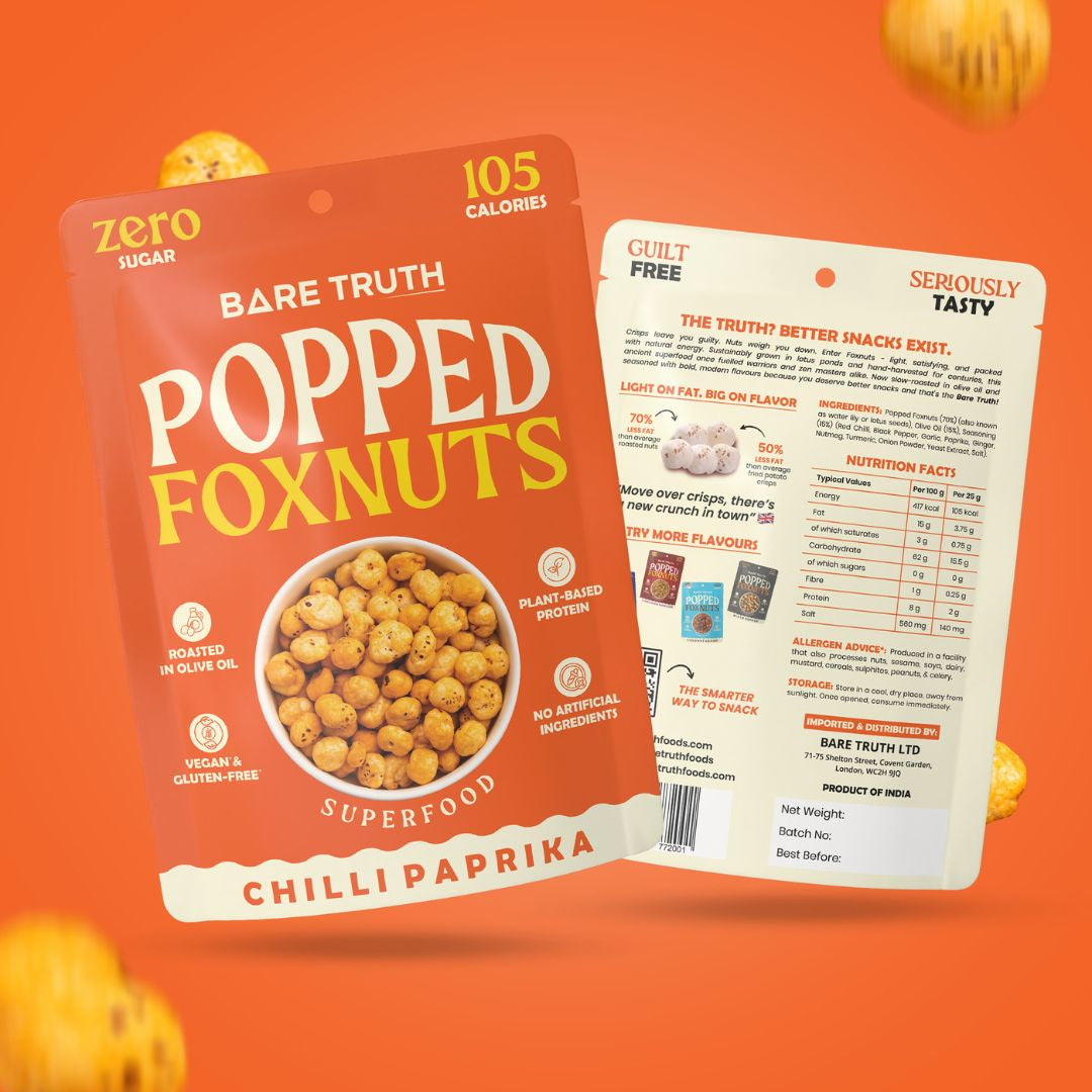 Popped Foxnuts - Chilli Paprika - 25g