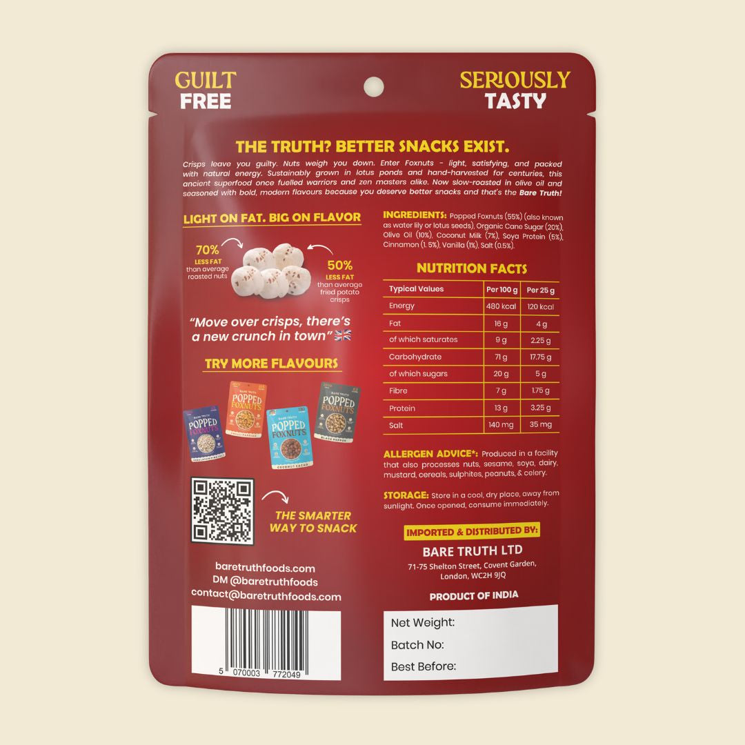 Popped Foxnuts - Cinnamon Vanilla - 25g