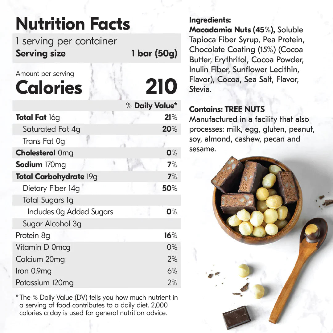 Macadamia Nut Bar- Dark Chocolate