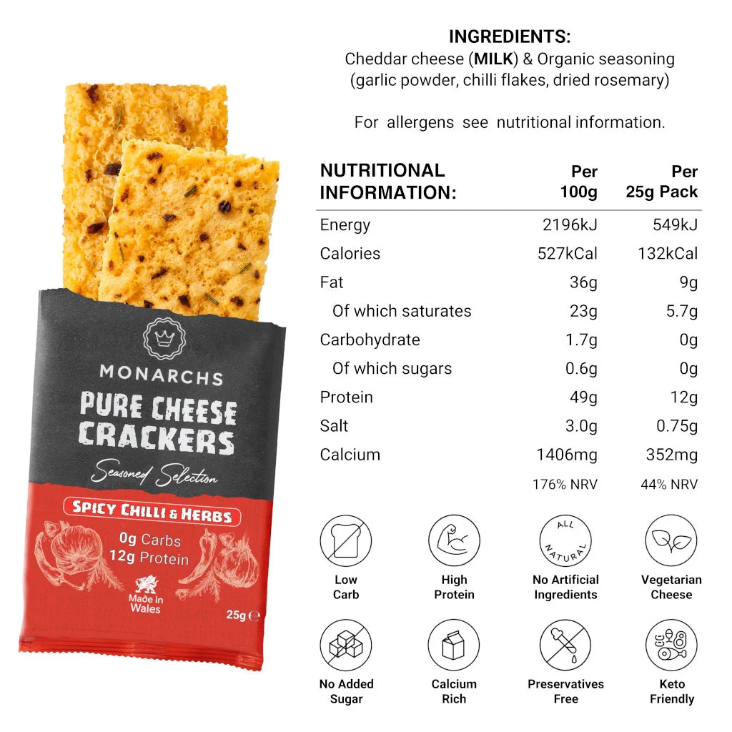 Pure Cheese Crackers - Spicy Chilli and Herbs