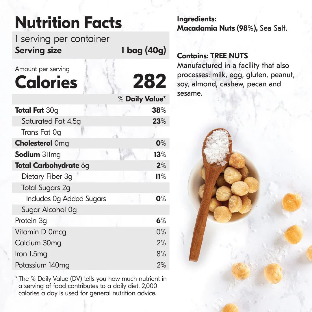 Roasted Macadamia Nuts with Namibian Sea Salt - 113g