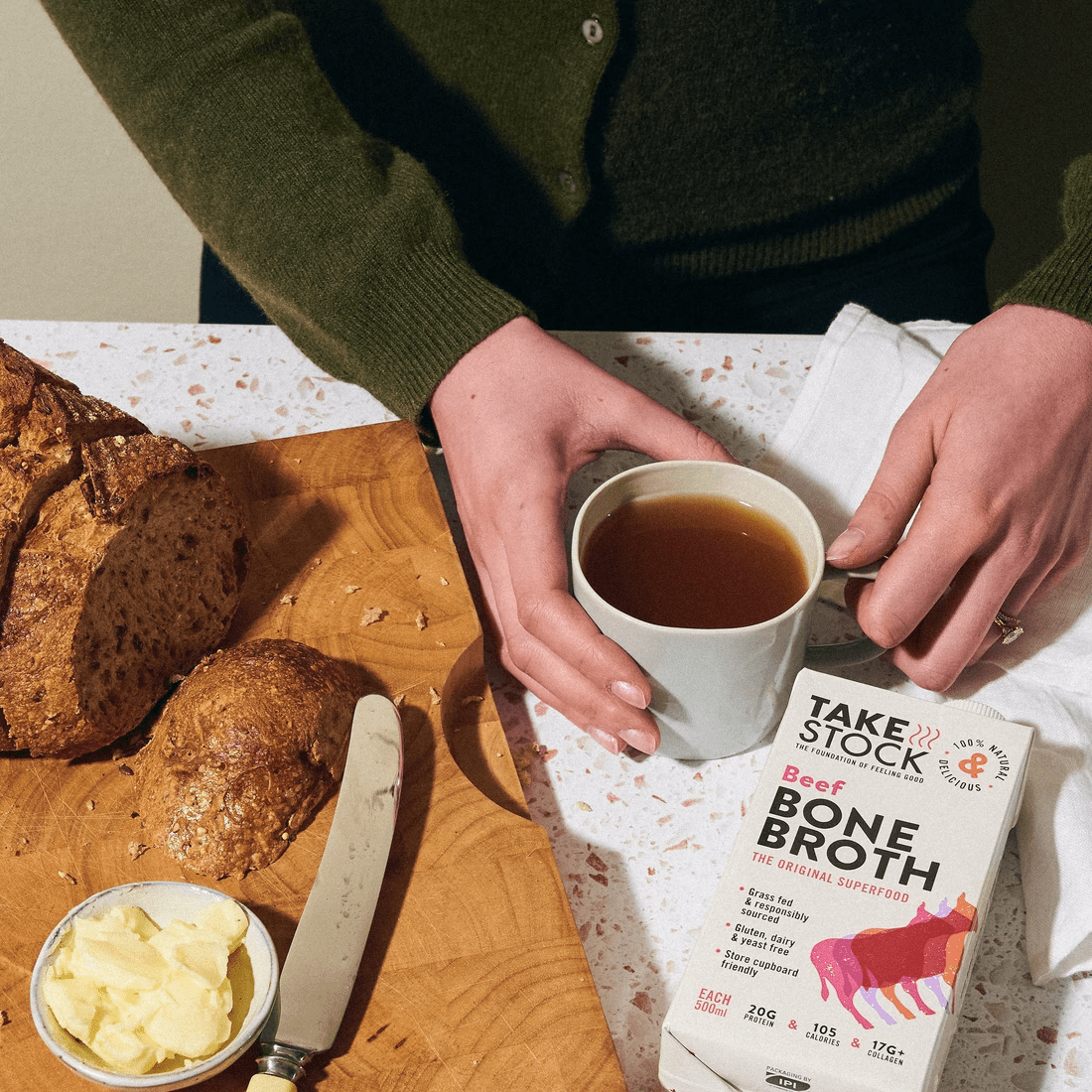 Beef Bone Broth - Grass Fed from Take Stock | Available at Sow & Arrow