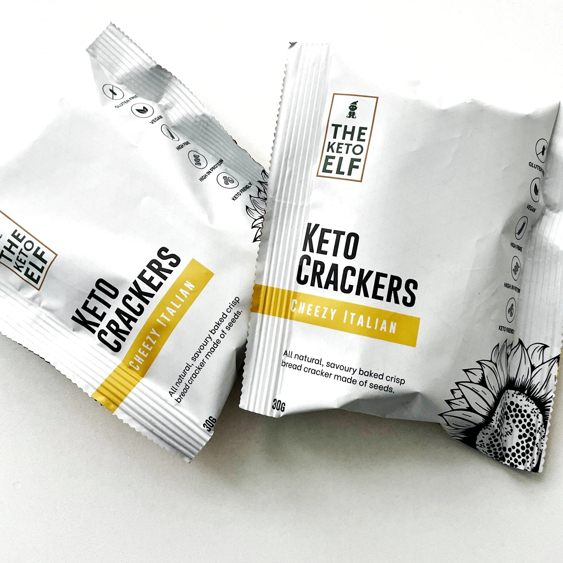 Cheezy Italian Keto Crackers - 30g from The Keto Elf | Available at Sow & Arrow