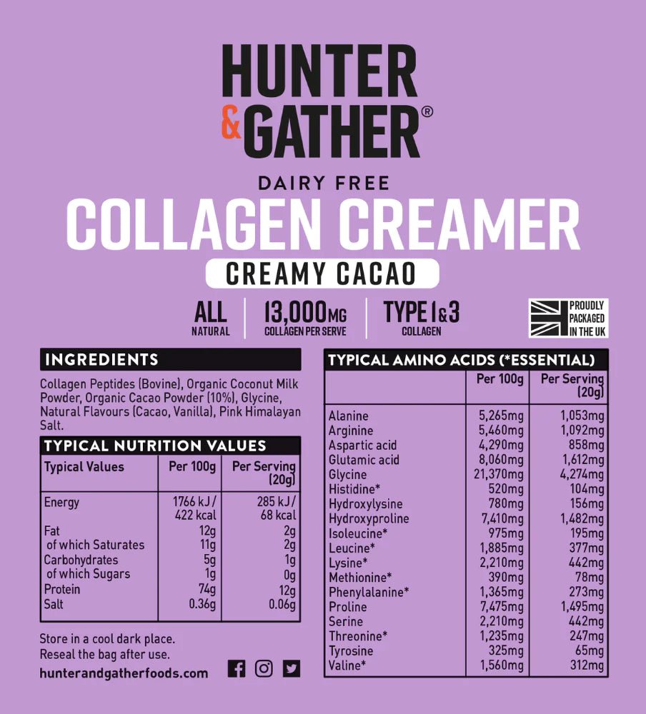 Collagen Creamer Creamy Cacao - 300g from Hunter & Gather | Available at Sow & Arrow