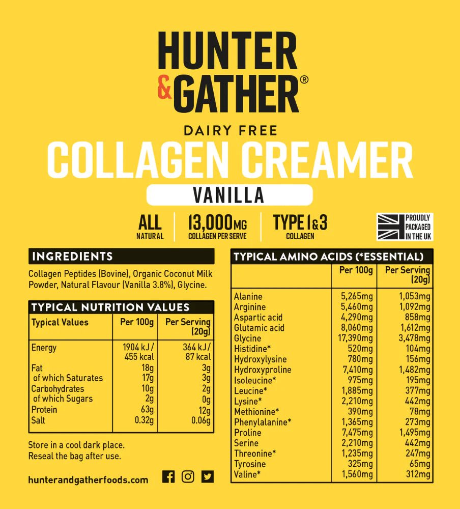 Collagen Creamer Vanilla - 300g from Hunter & Gather | Available at Sow & Arrow