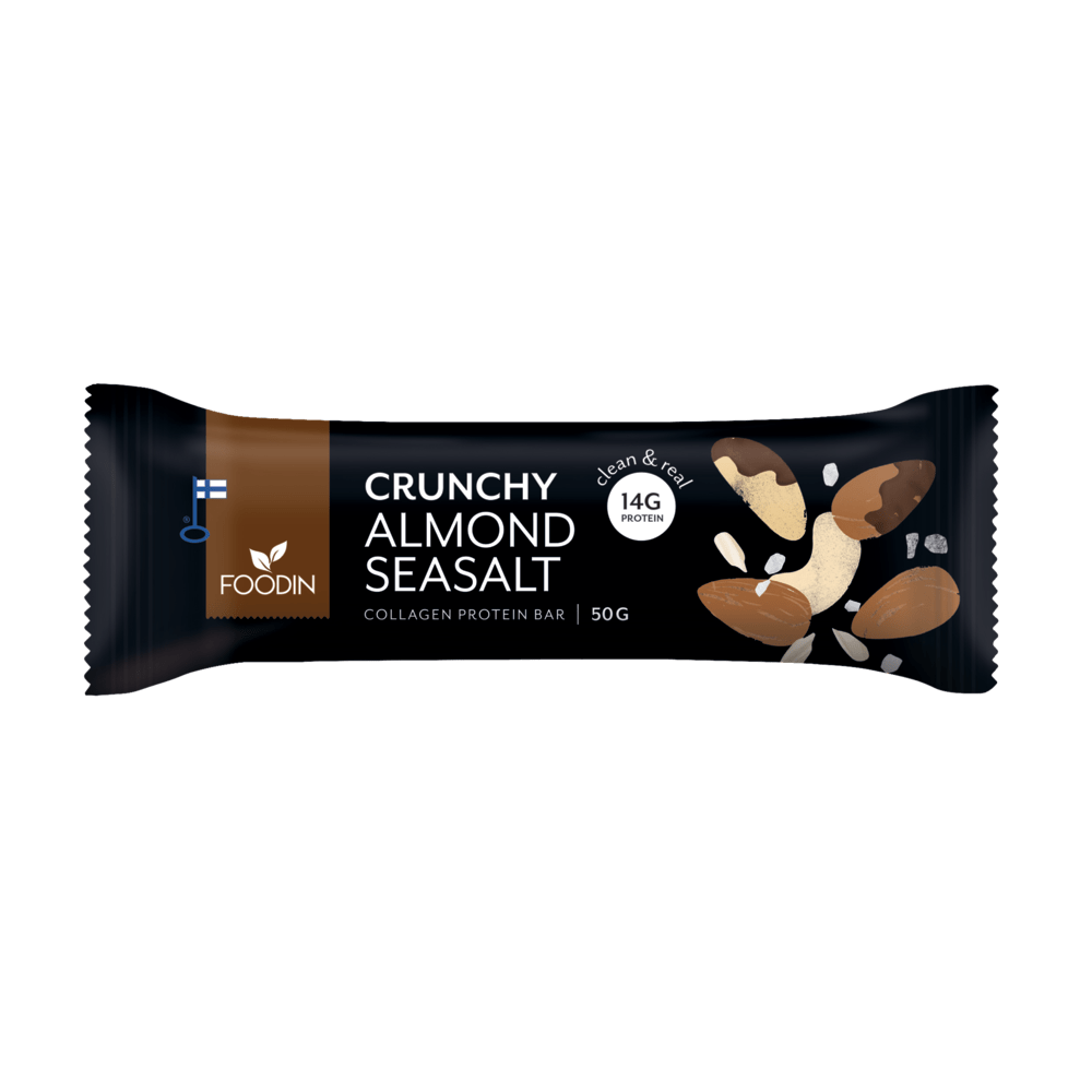 Crunchy Collagen Protein Bar Almond Sea salt - 50g from Foodin | Available at Sow & Arrow