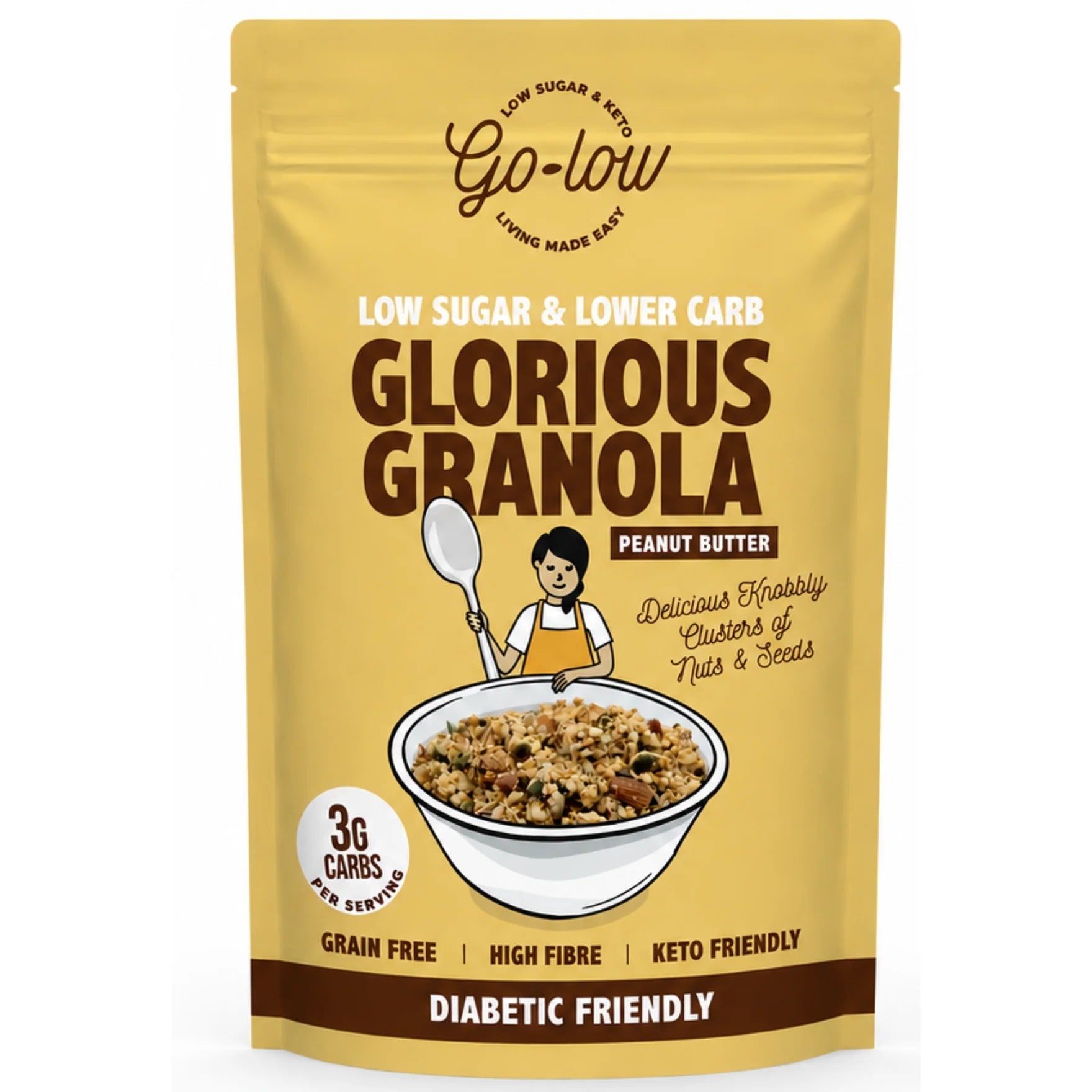 Glorious Granola low carb, low sugar - Peanut Butter from Go-Low Baking | Available at Sow & Arrow