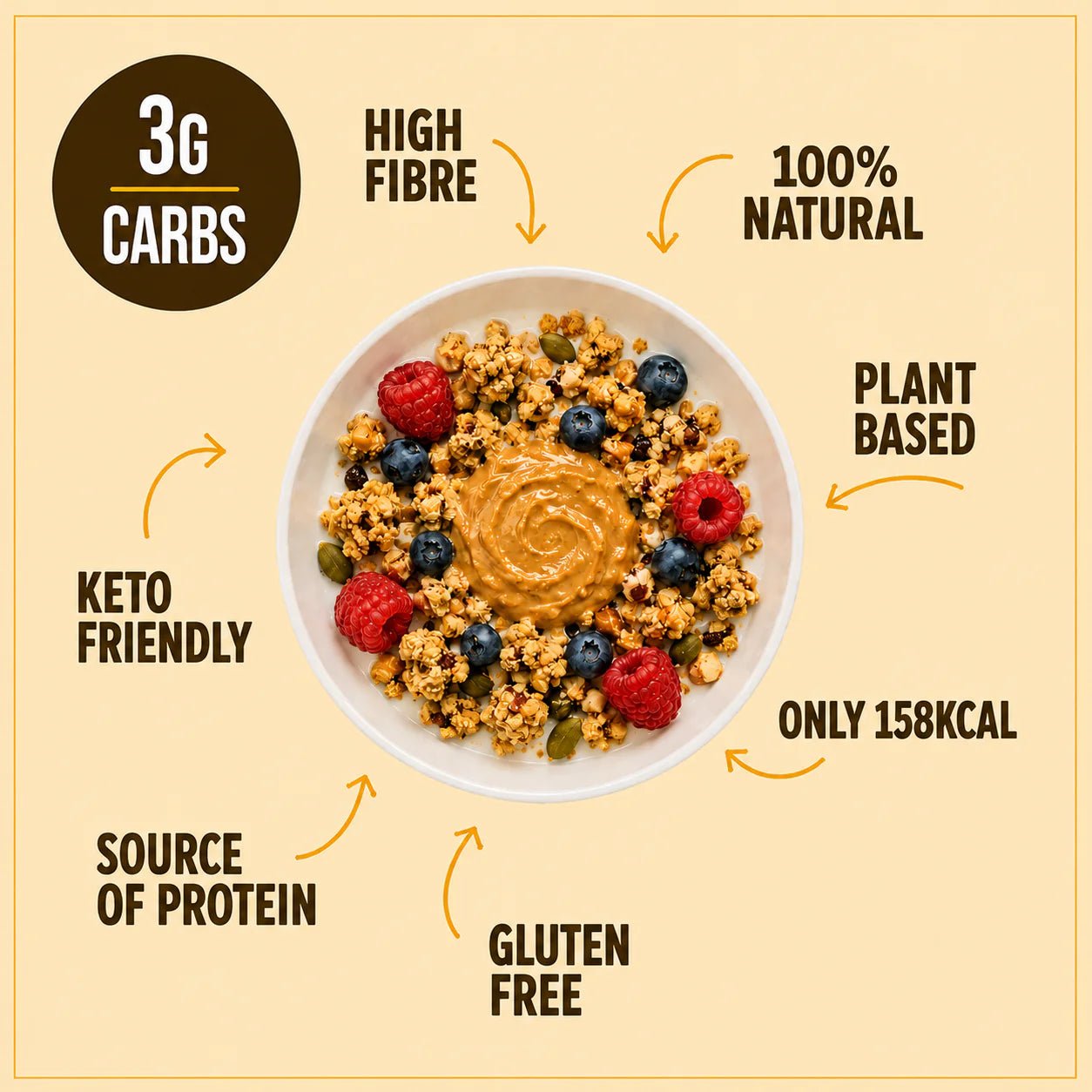 Glorious Granola low carb, low sugar - Peanut Butter from Go-Low Baking | Available at Sow & Arrow
