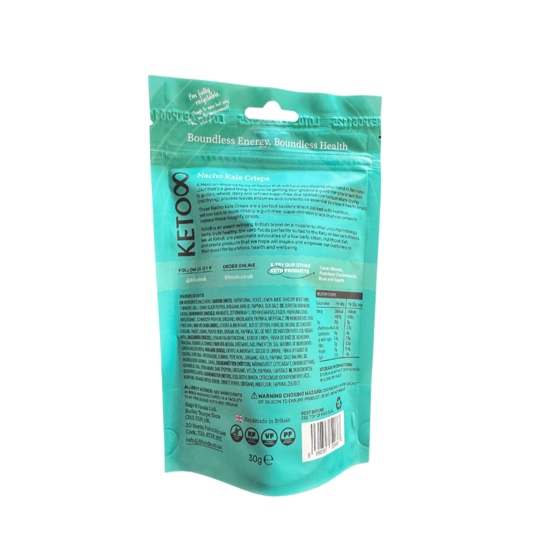 Kale Chips Nacho flavour - Keto8 from Sow & Arrow | Available at Sow & Arrow