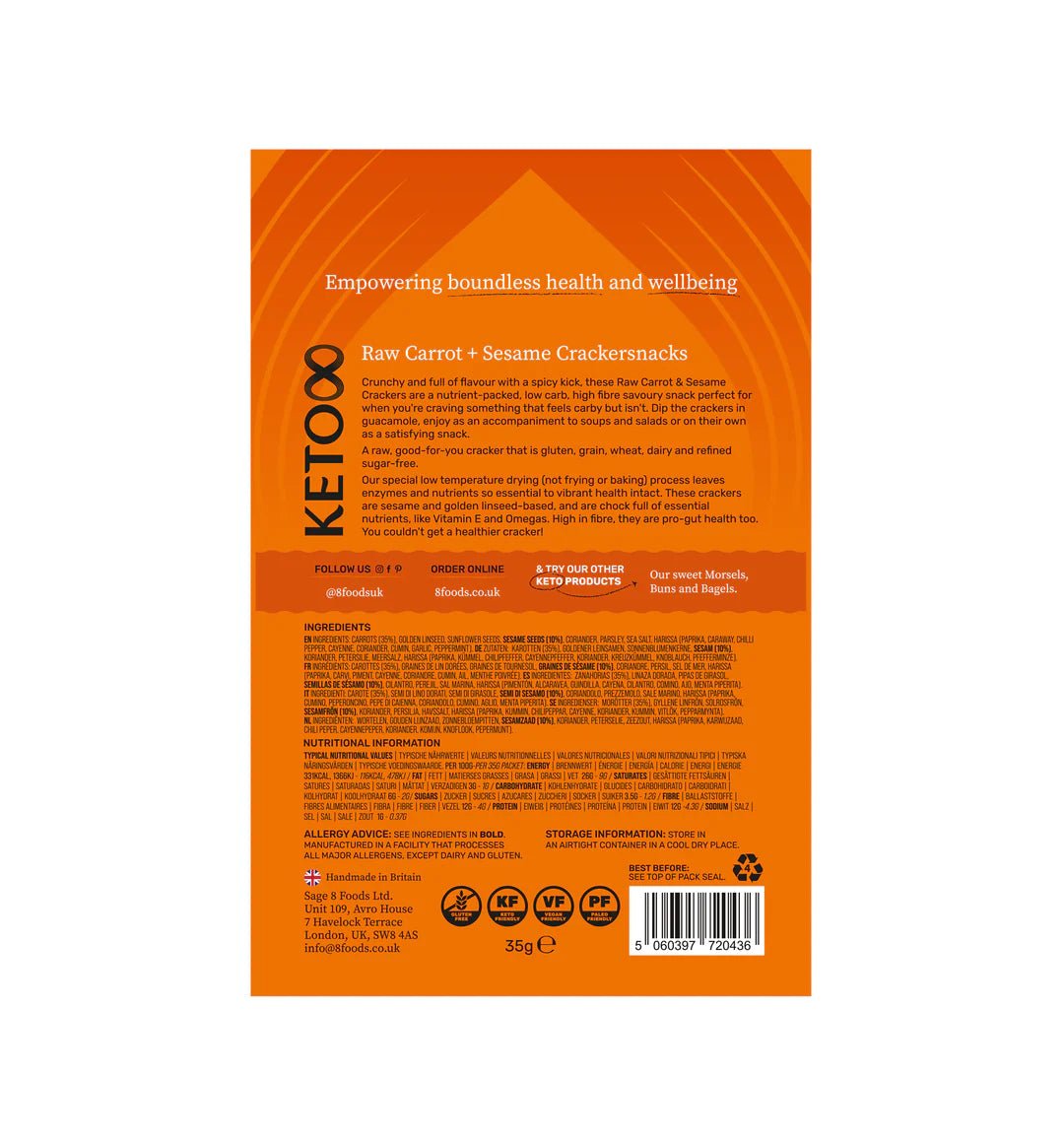 Keto8 Cracker Snacks from Keto8 | Available at Sow & Arrow