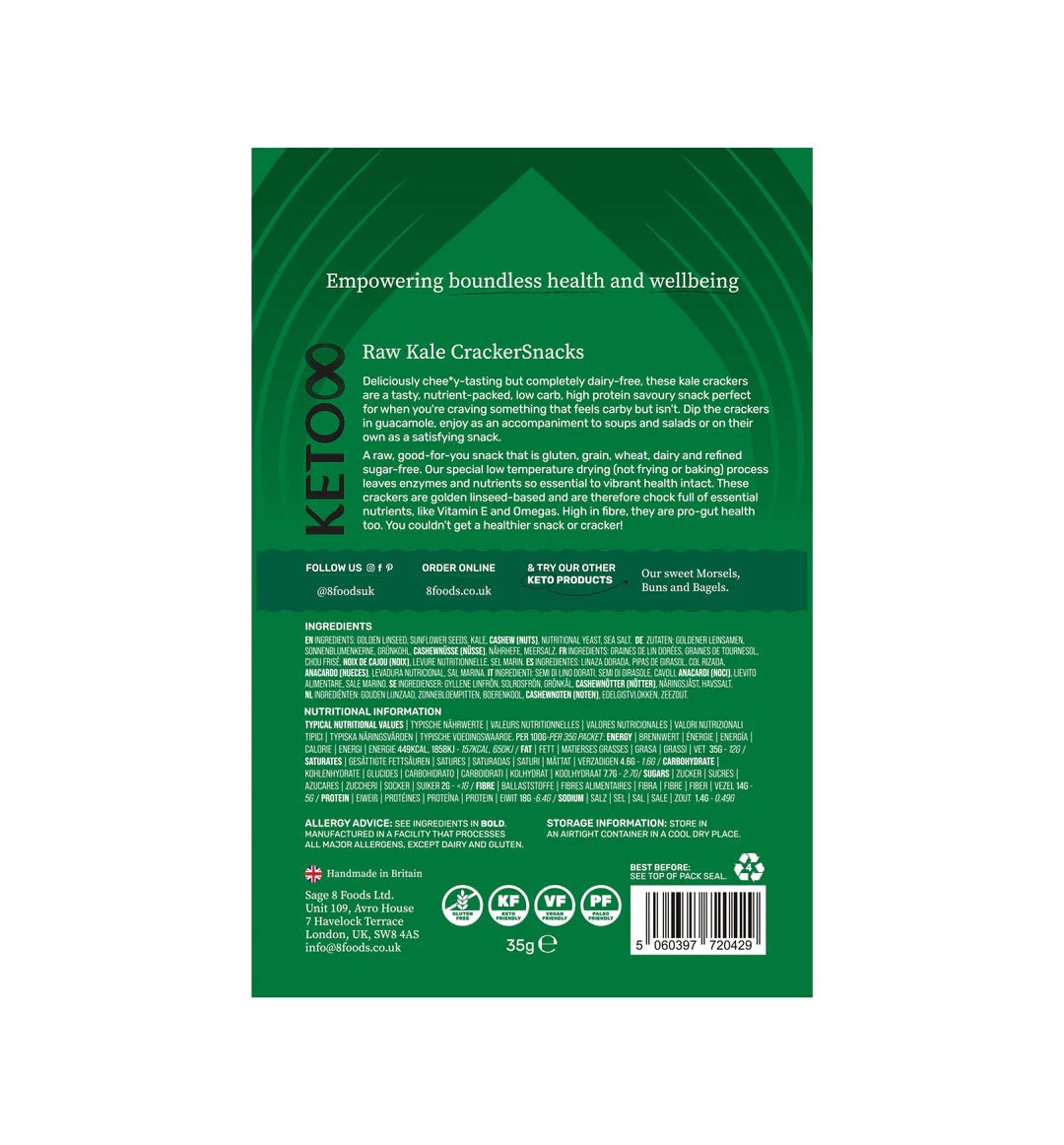 Keto8 Cracker Snacks from Keto8 | Available at Sow & Arrow