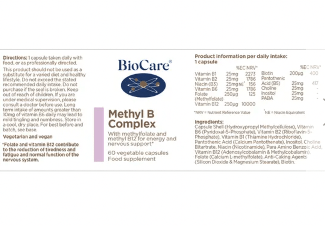 Methyl B - Complex - 60 Capsules from BioCare | Available at Sow & Arrow