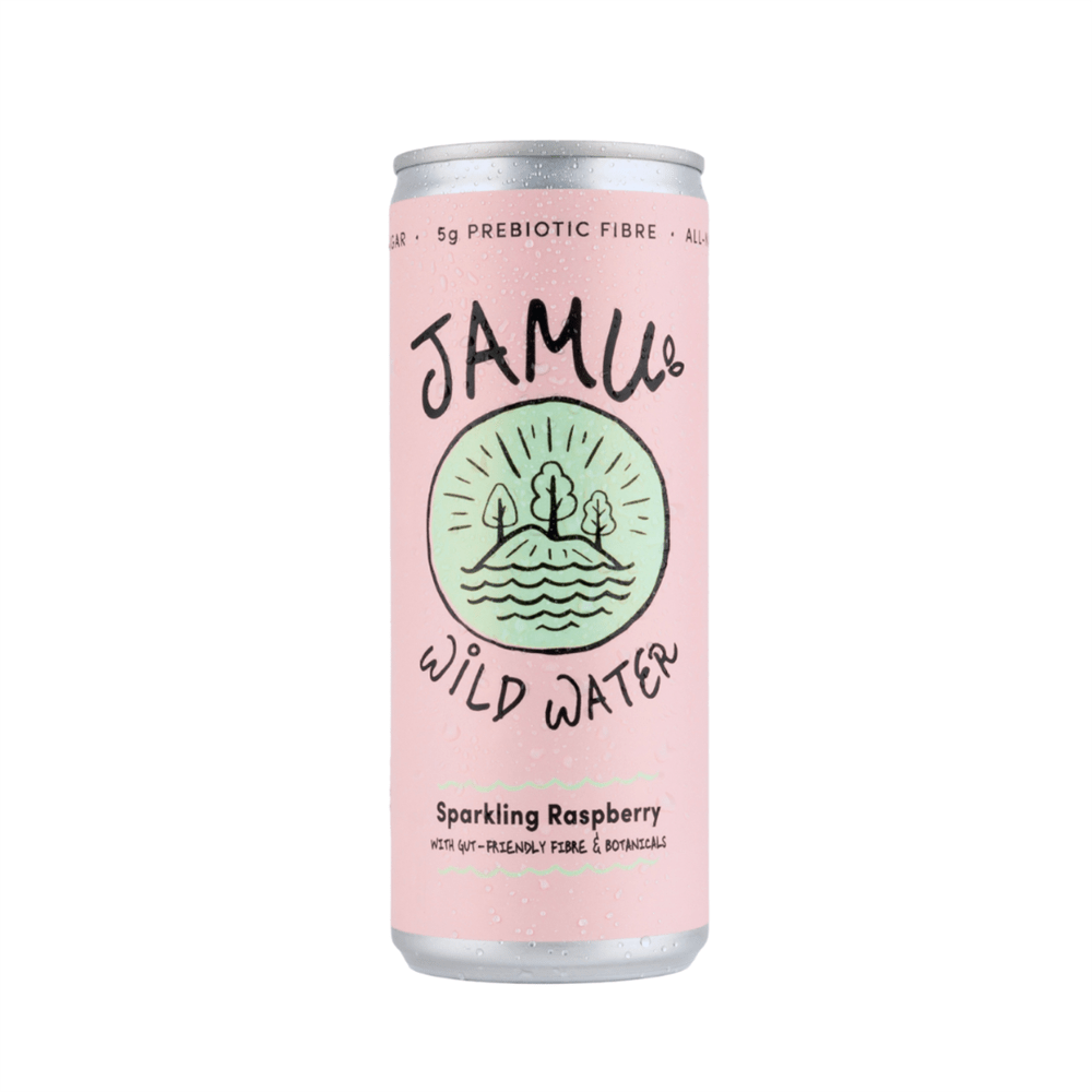 Natural Sparkling Raspberry + Gut Friendly Fibre - 250ml from Jamu | Available at Sow & Arrow