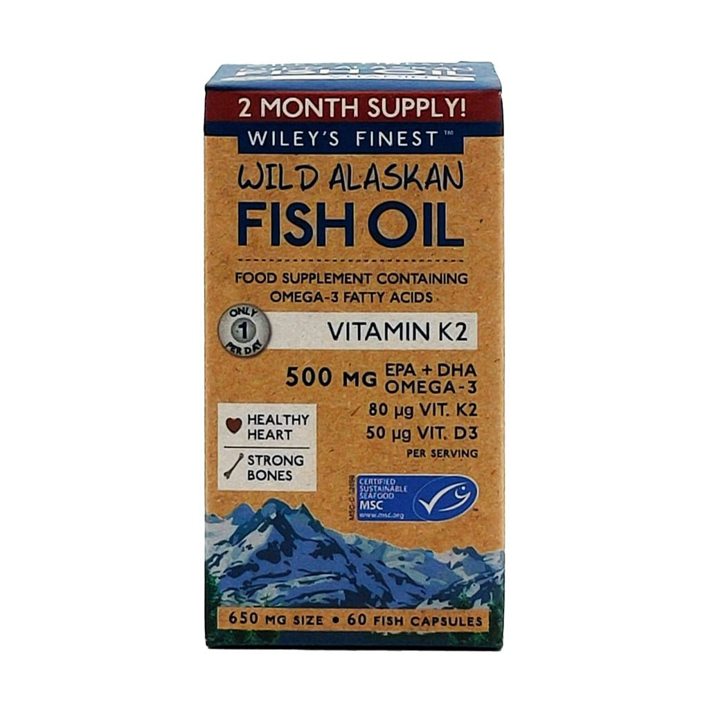Omega 3 with Vitamin K2 and D3 500MG from Wiley's Finest | Available at Sow & Arrow