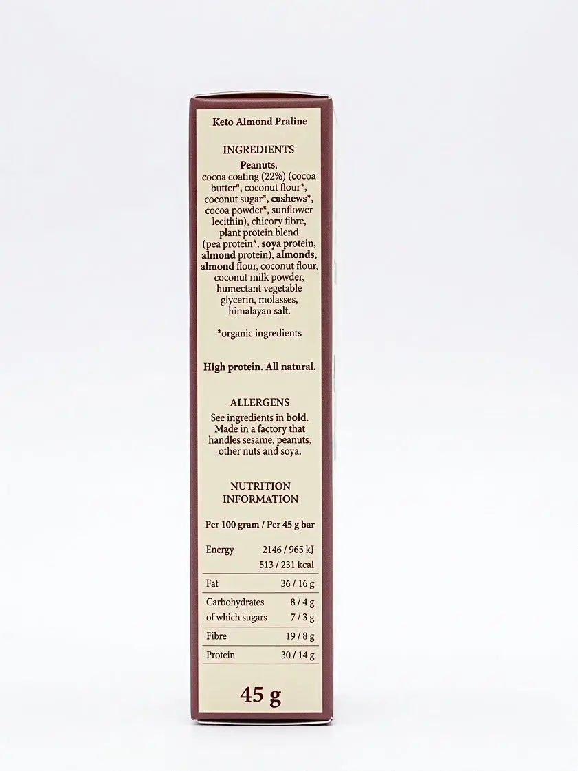 Organic Almond & Praline Bar - Low Sugar from Origin | Available at Sow & Arrow