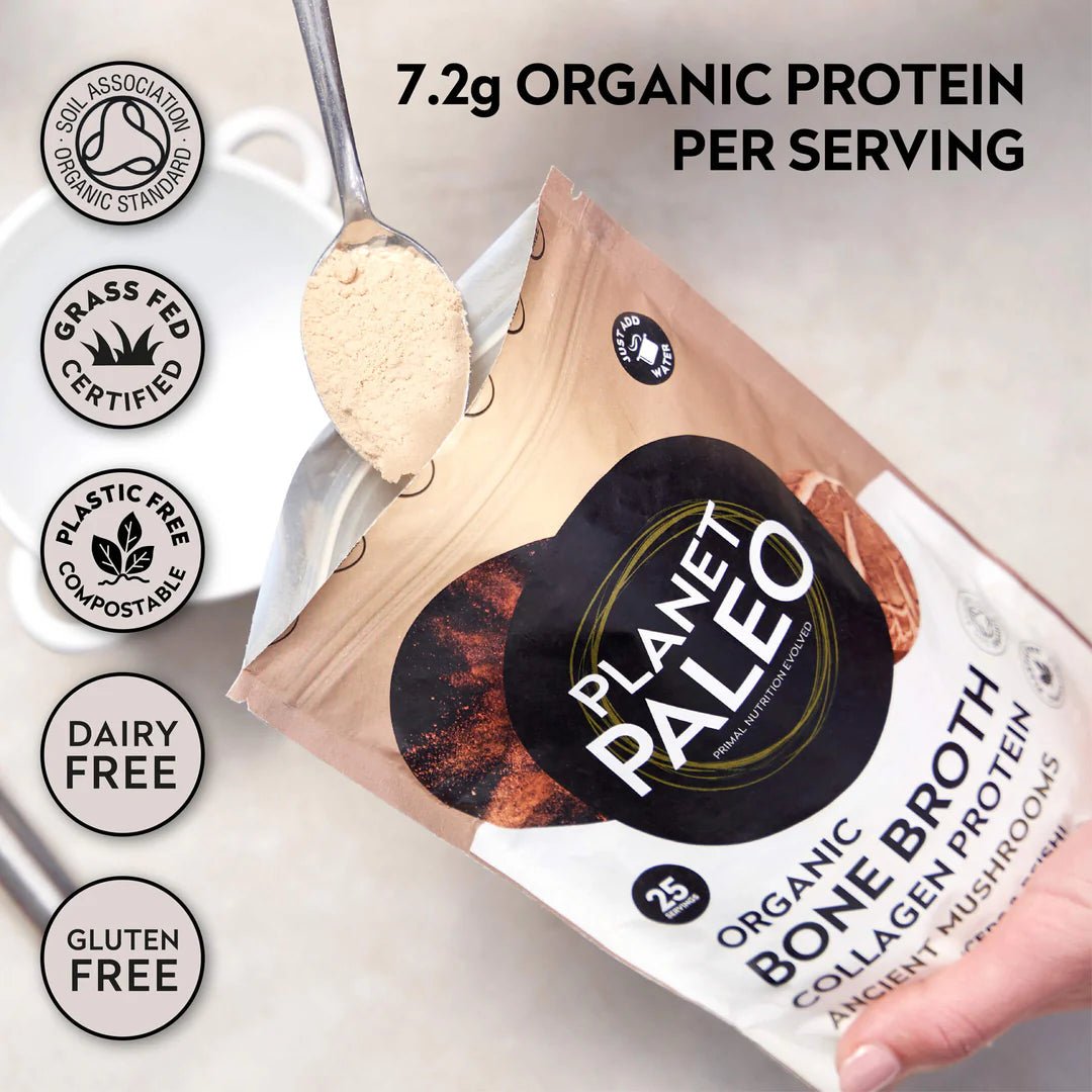 Organic Bone Broth - Ancient Mushrooms - 450g from Planet Paleo | Available at Sow & Arrow
