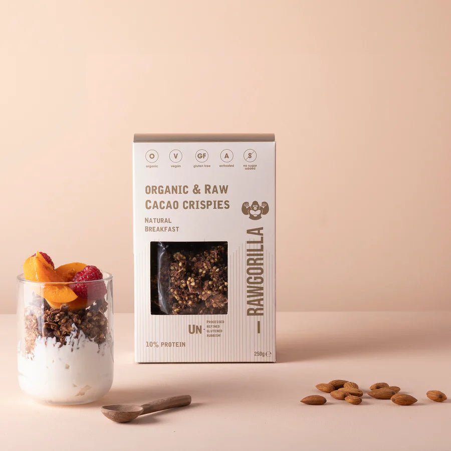 Organic Cacao Crispies - 250g from Raw Gorilla | Available at Sow & Arrow