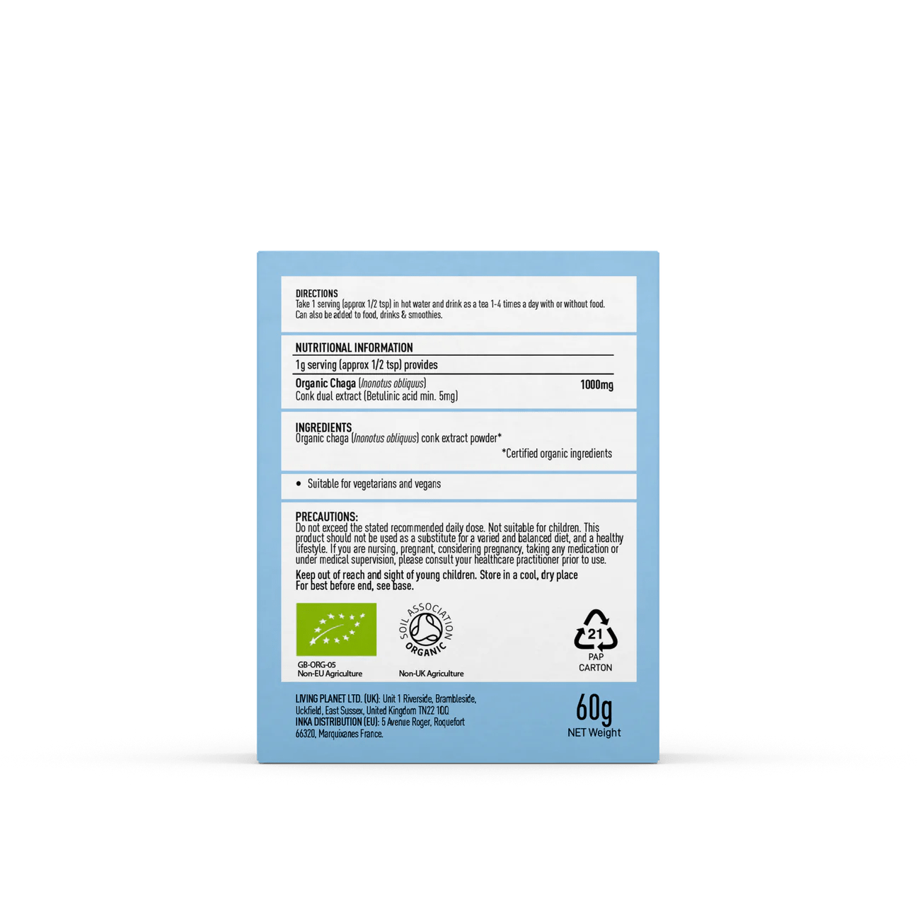 Organic Chaga Mushrooms For Life - 60g from Mushrooms For Life | Available at Sow & Arrow