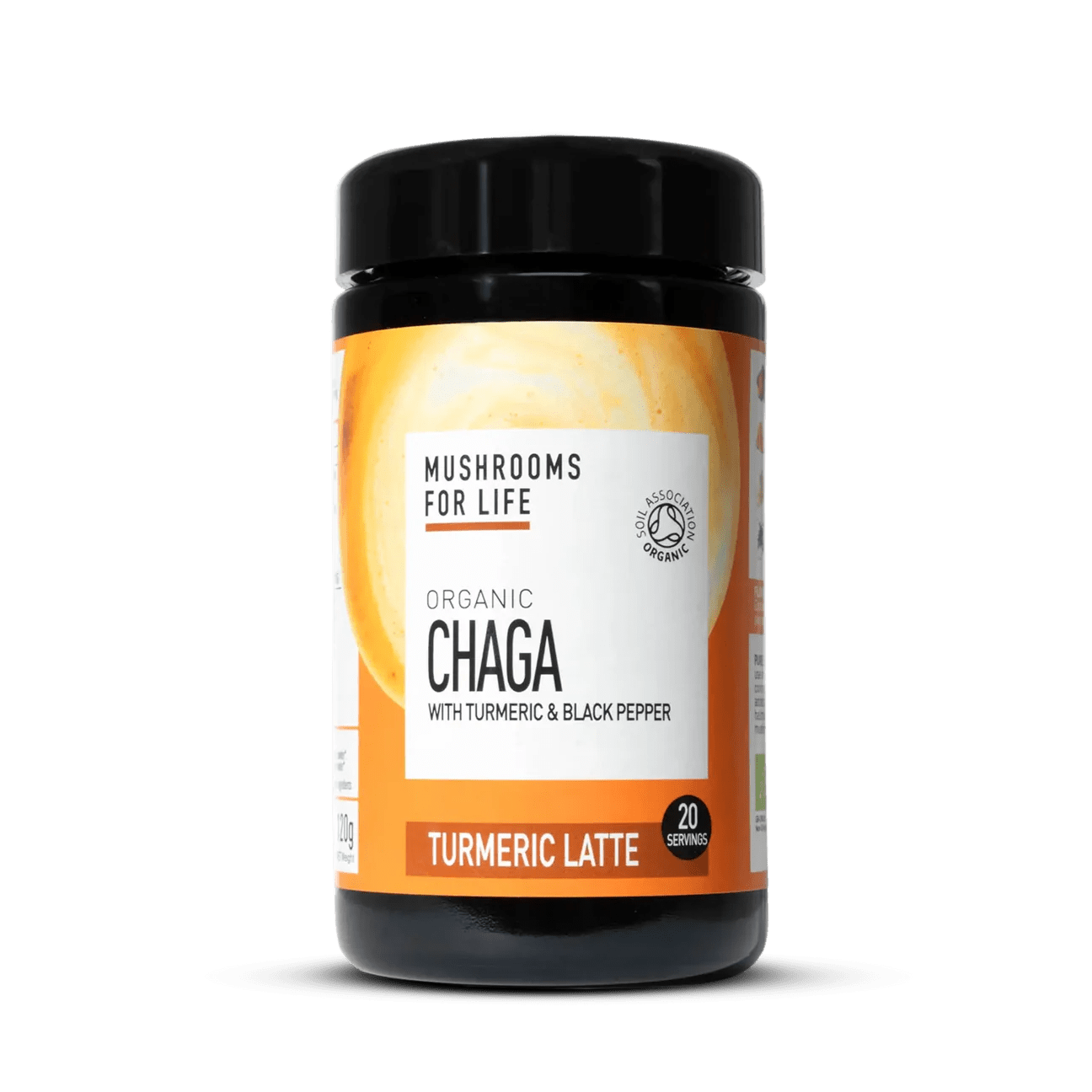 Organic Chaga Turmeric Latte - 120g from Mushrooms For Life | Available at Sow & Arrow
