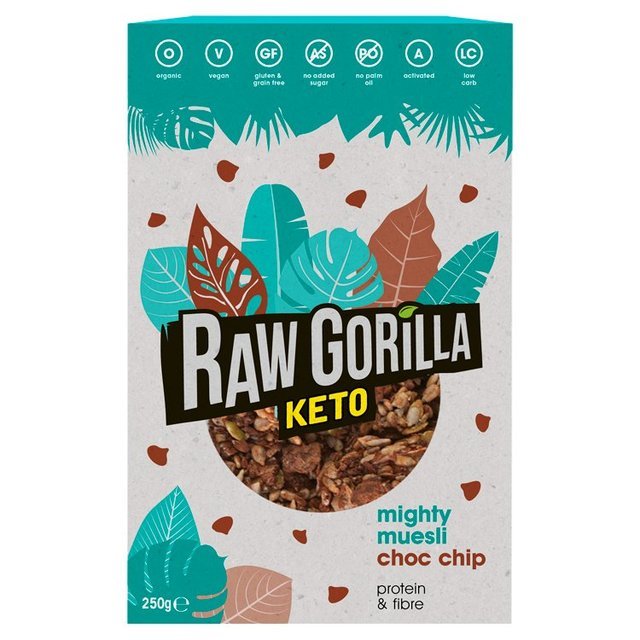 Organic Choc Chip Keto Granola - Raw Gorilla 250g from Raw Gorilla | Available at Sow & Arrow