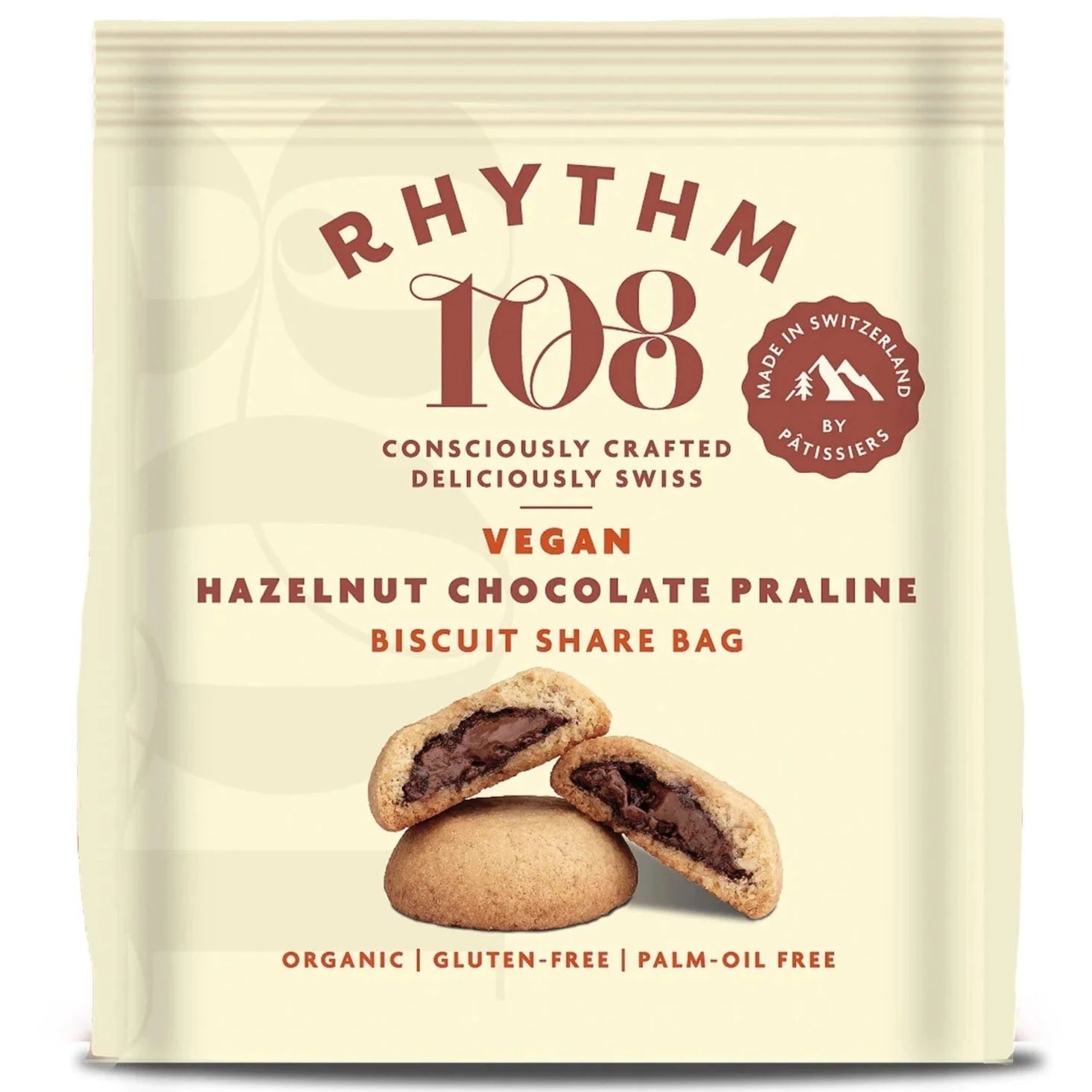 Organic Hazelnut & Chocolate Praline Biscuits - 135g from Rhythm 108 | Available at Sow & Arrow