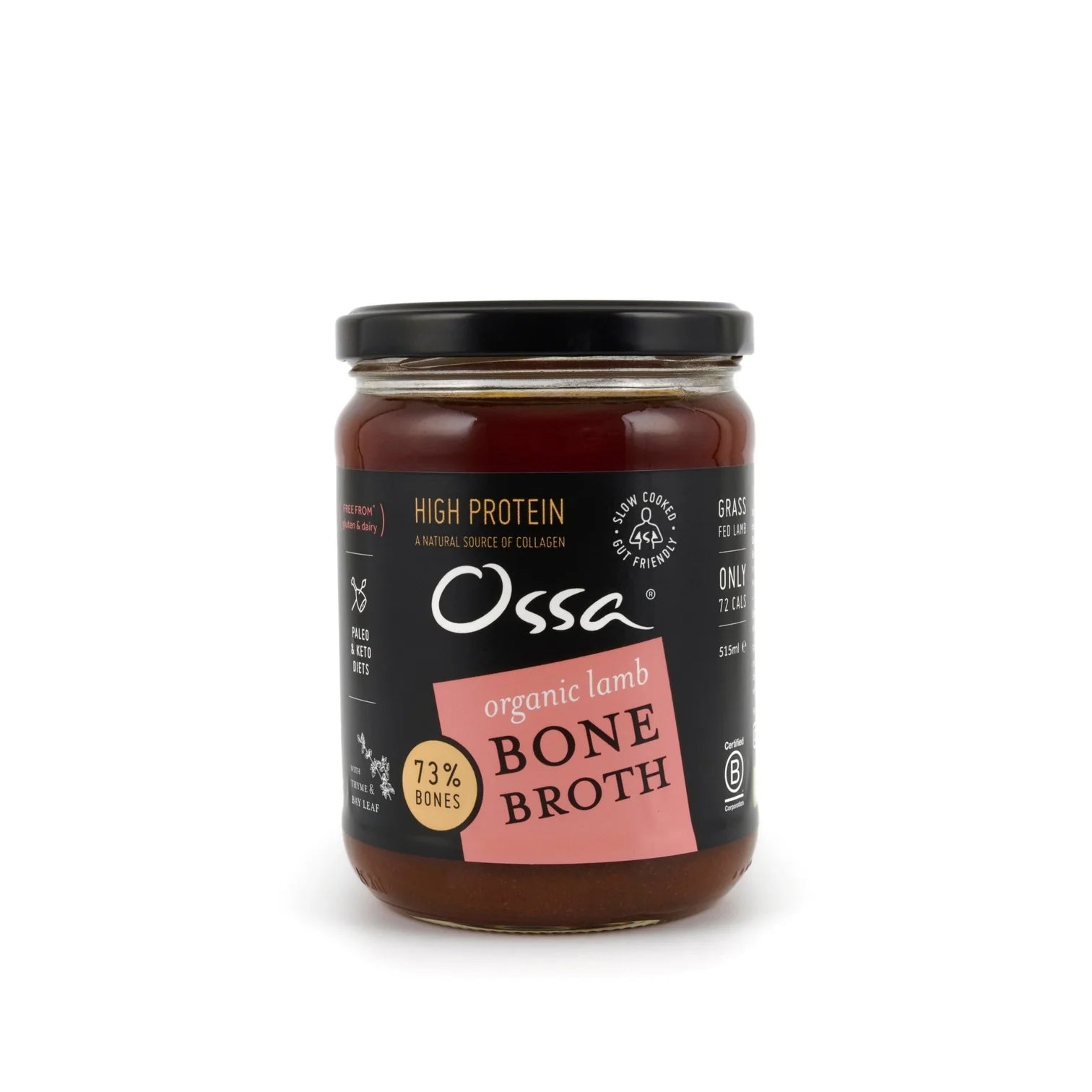 Organic Lamb Bone Broth Jar - 515ml from Ossa | Available at Sow & Arrow