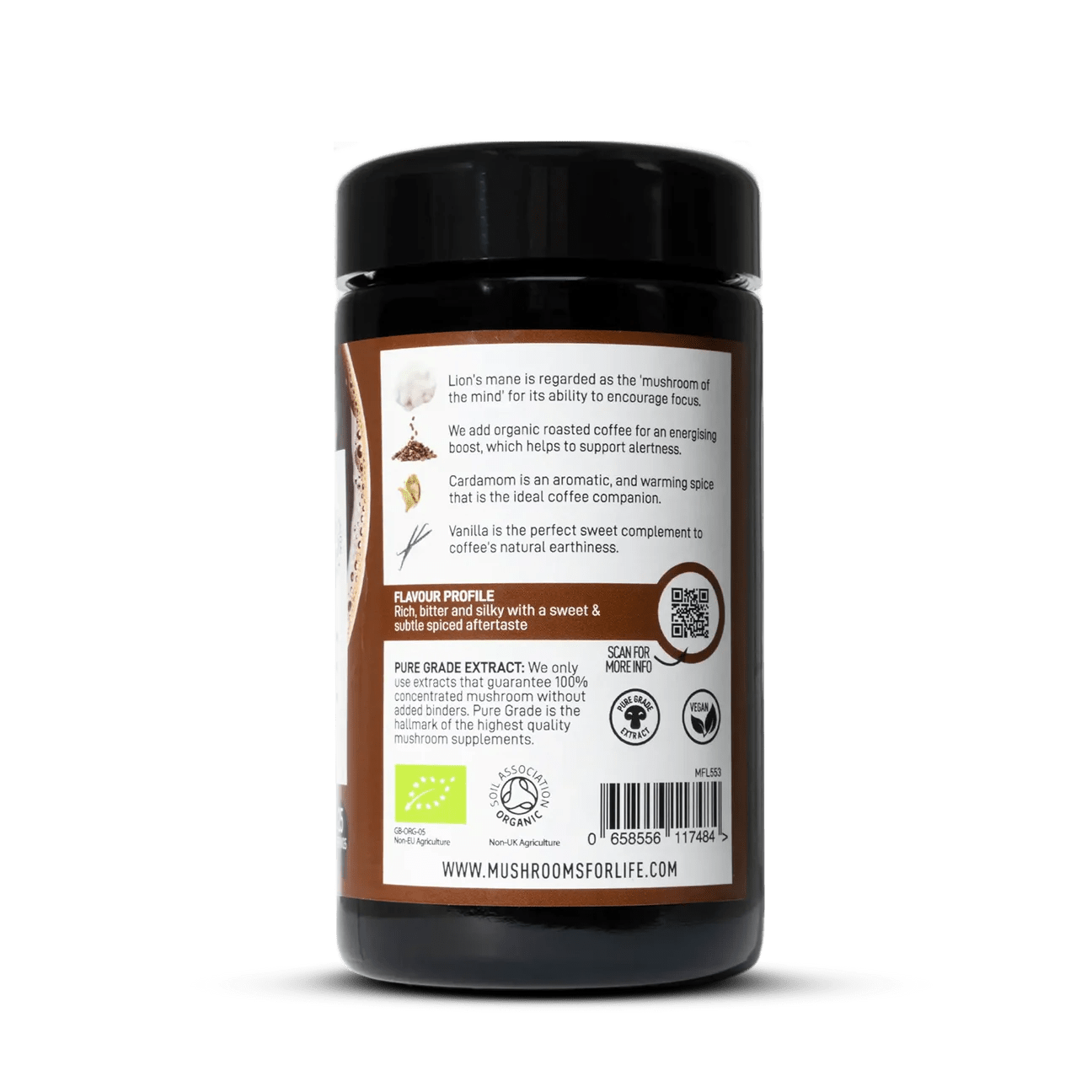 Organic Lion's Mane Focus Coffee - 75g from Mushrooms For Life | Available at Sow & Arrow