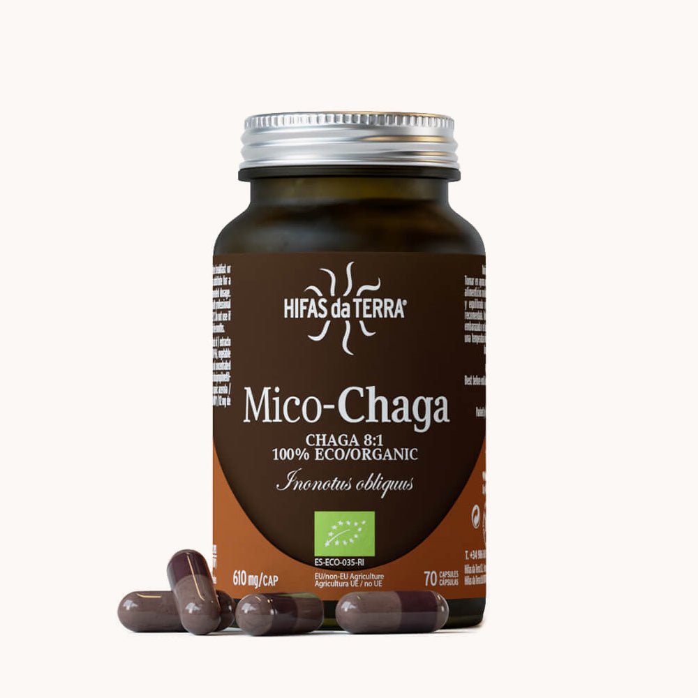 Organic Mico - Chaga (Chaga Extract) 610mg per cap - 70 capsules from Hiffas da Terra | Available at Sow & Arrow