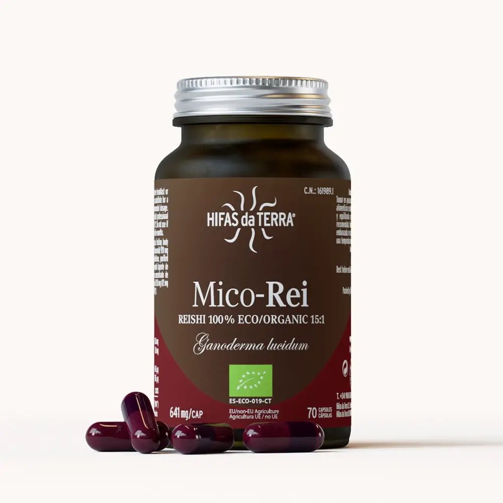 Organic Mico Rei - (Reishi Extract) 641mg per cap - 70 capsules from Hiffas da Terra | Available at Sow & Arrow