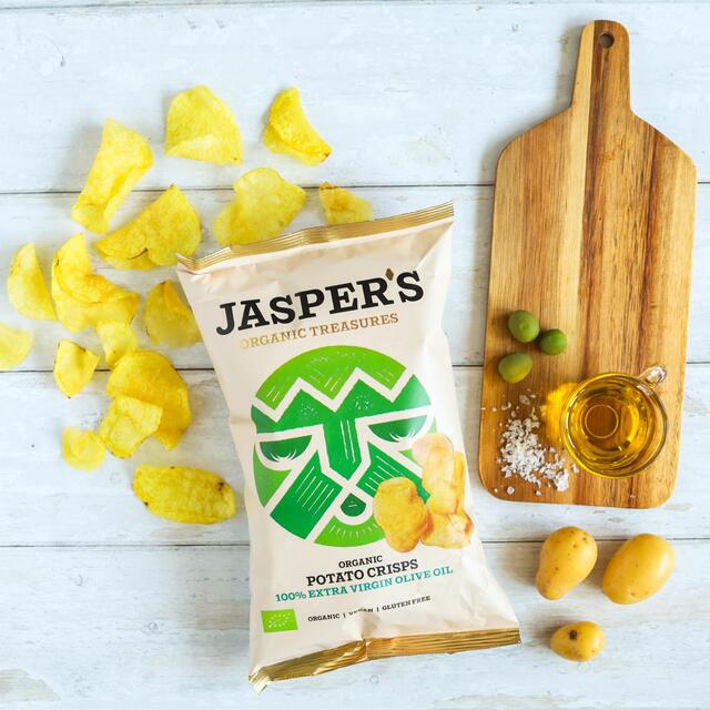 Organic Potato Crisps with 100% Olive Oil - 100g from Jasper's Organic Treasures | Available at Sow & Arrow