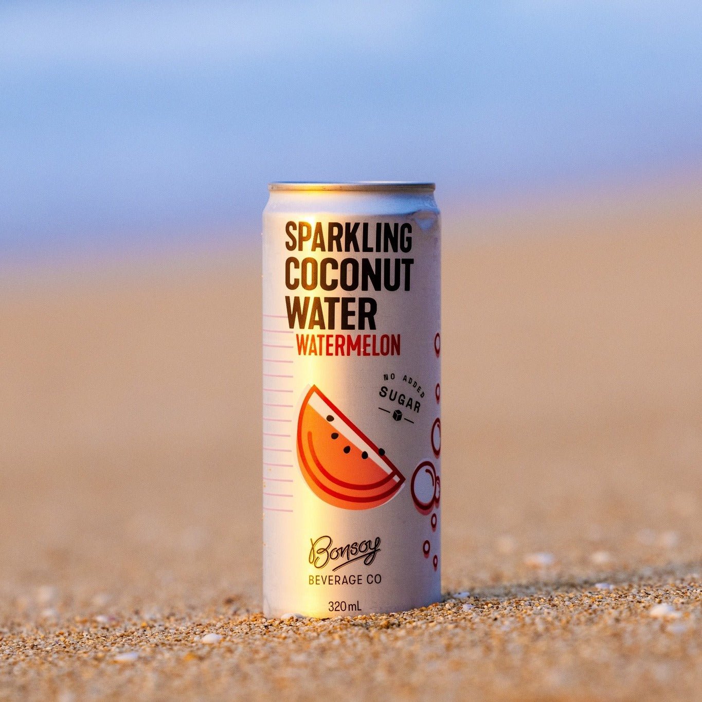 Organic Sparkling Coconut Water with Watermelon - 320ml from Bonsoy | Available at Sow & Arrow