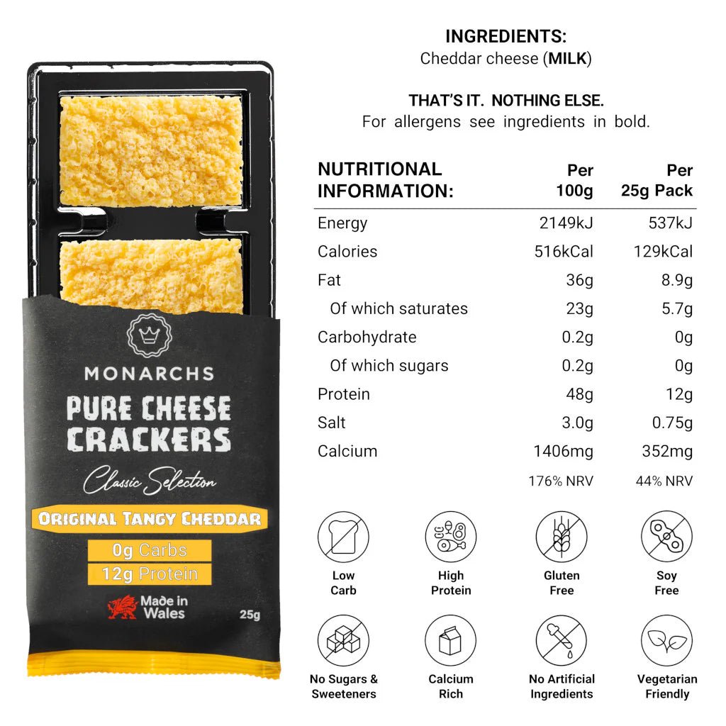 Pure Cheese Crackers - Tangy Cheddar from Monarchs | Available at Sow & Arrow