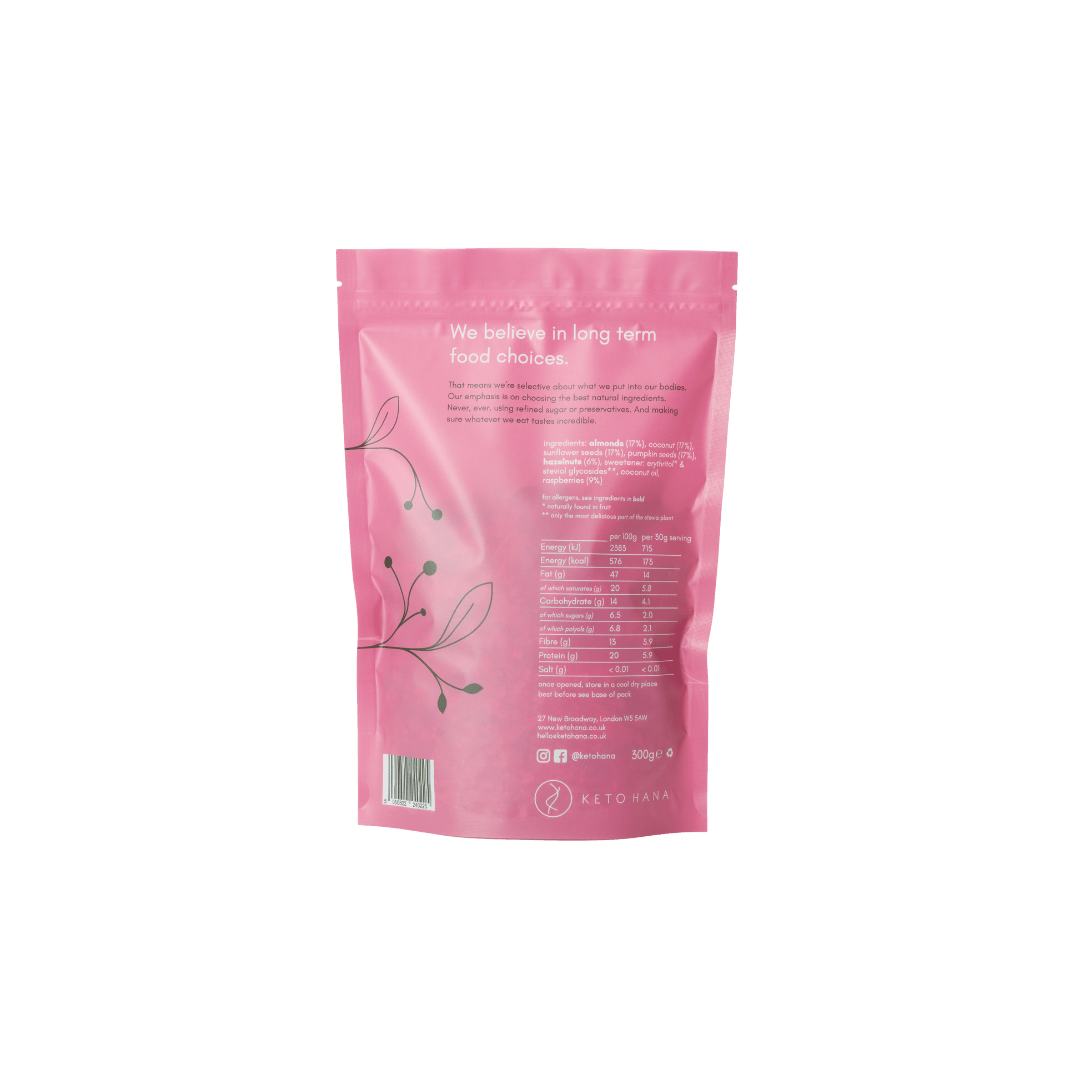 Raspberry Keto Granola - 300g from Keto Hana | Available at Sow & Arrow
