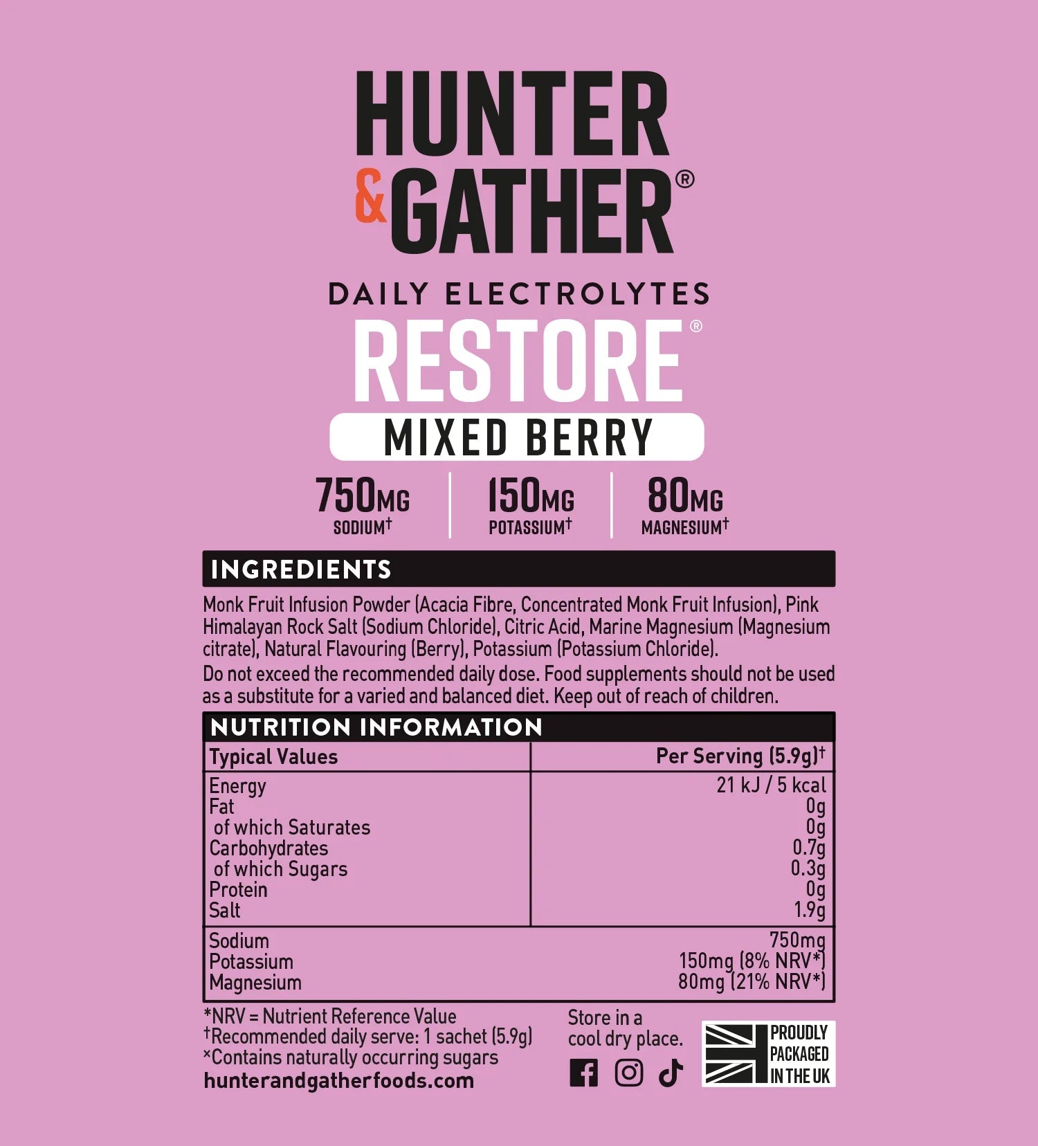 Restore® All Natural Daily Electrolytes - Mixed Berry from Hunter & Gather | Available at Sow & Arrow
