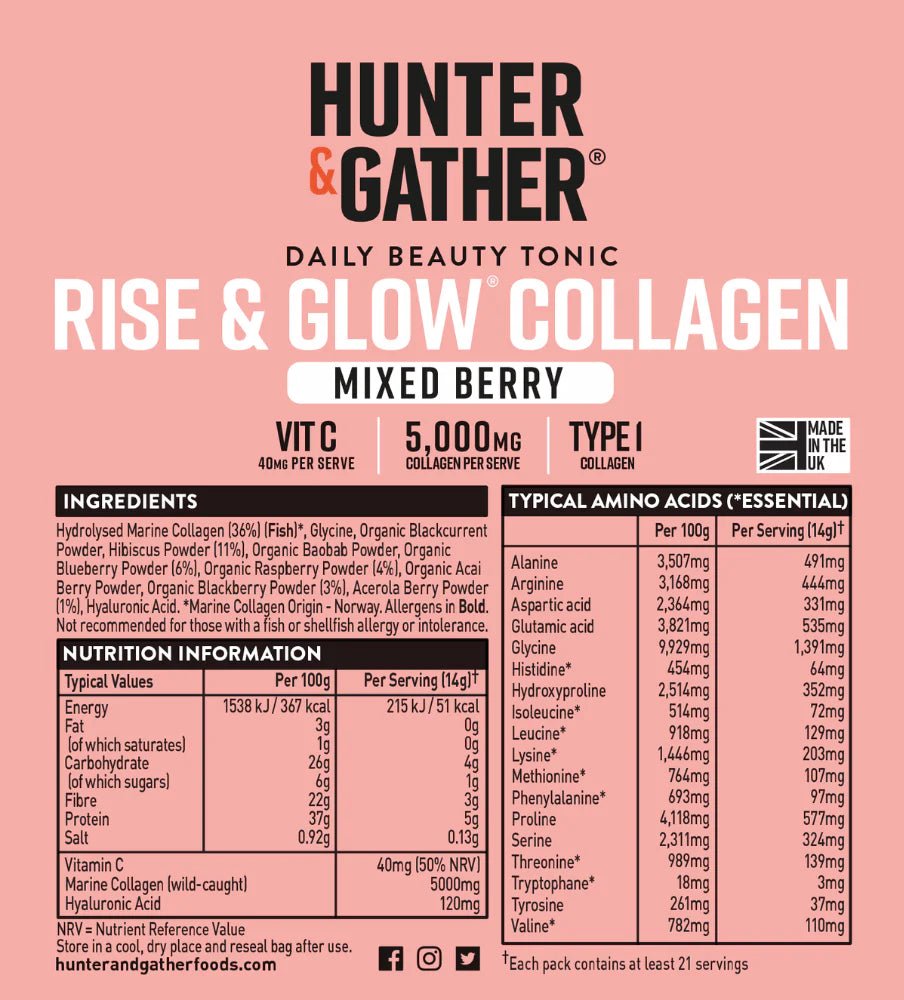 Rise & Glow Collagen - 300g from Hunter & Gather | Available at Sow & Arrow