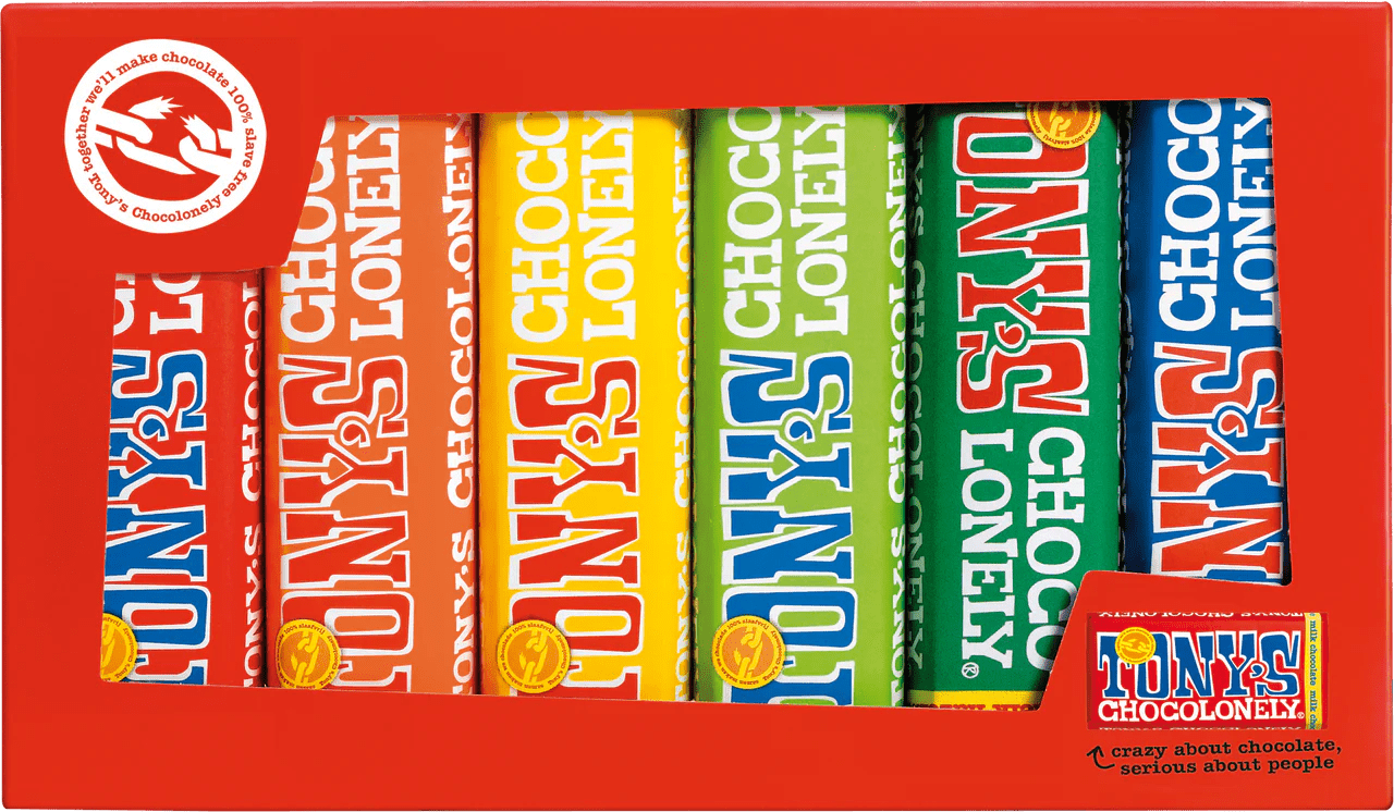 Small Bar Tasting Pack - 6 x 47/50g from Tony's Chocolonely | Available at Sow & Arrow