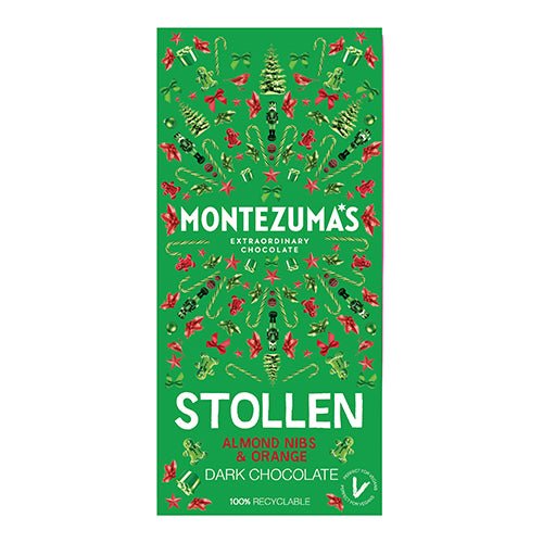 Stollen - Almond Nibs and Orange Chocolate - 90g from Montezuma's | Available at Sow & Arrow