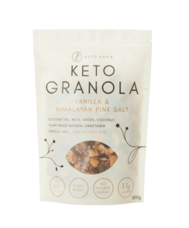 Vanilla & Himalayan Pink Salt Keto Granola - 300g from Keto Hana | Available at Sow & Arrow