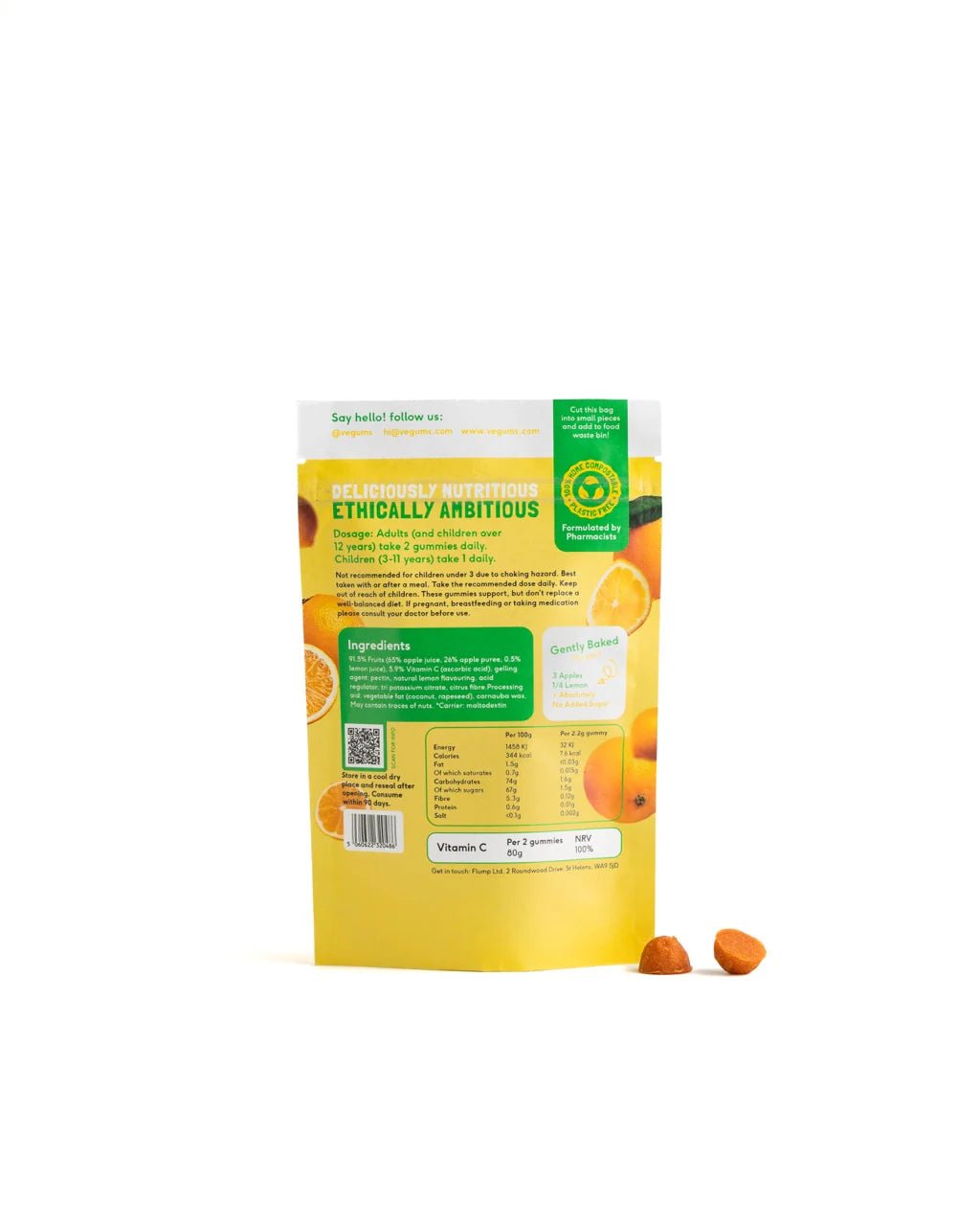 Wholefruit Vitamin C Gummies - 30 Gummies from Vegums | Available at Sow & Arrow