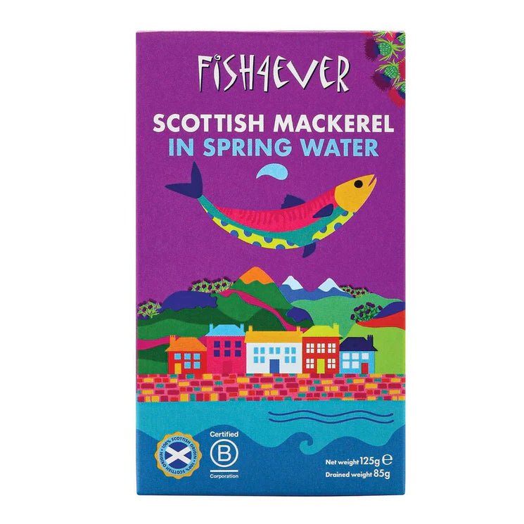 Wild Caught Mackerel in Spring Water from Fish 4 Ever | Available at Sow & Arrow