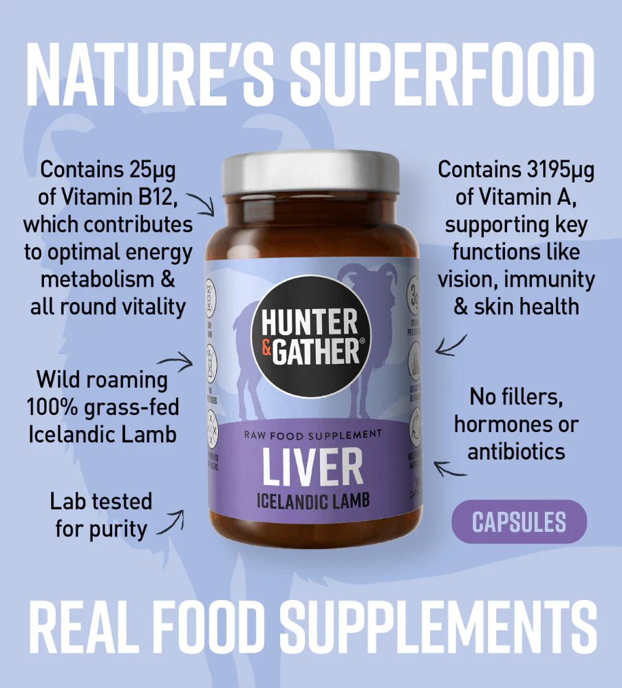 Wild Icelandic Lamb Liver supplements from Hunter & Gather | Available at Sow & Arrow