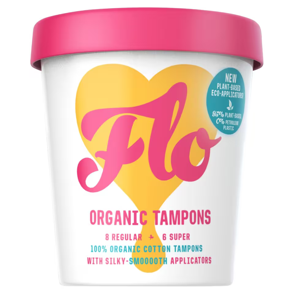 Flo Organic Tampons 8 Regular & 6 Super Size