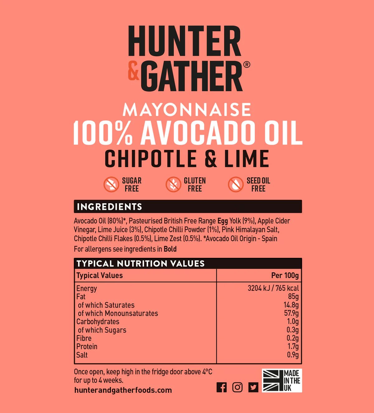 100% Avocado Oil Mayonnaise - Chipotle & Lime 630g from Hunter & Gather | Available at Sow & Arrow