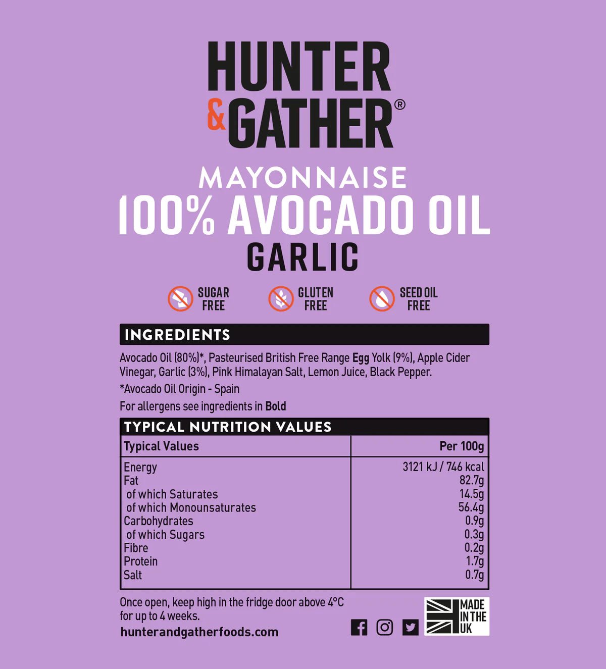 100% Avocado Oil Mayonnaise - Garlic 630g from Hunter & Gather | Available at Sow & Arrow