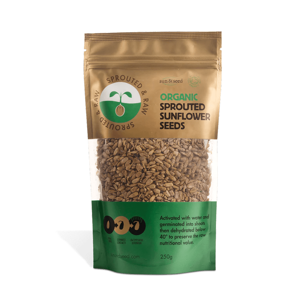 100% Organic Sprouted Sunflower Seeds - 250g from Sun and Seed | Available at Sow & Arrow