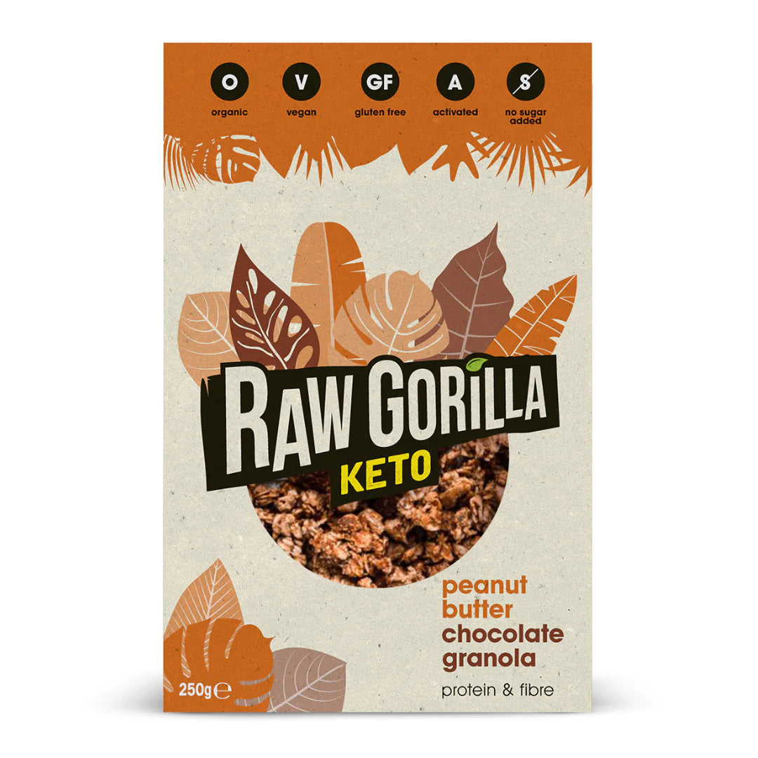 Organic Peanut Butter & Chocolate Keto Granola- Raw Gorilla