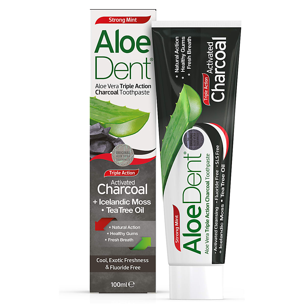 AloeDent Fluoride-Free Charcoal Toothpaste - 100ml