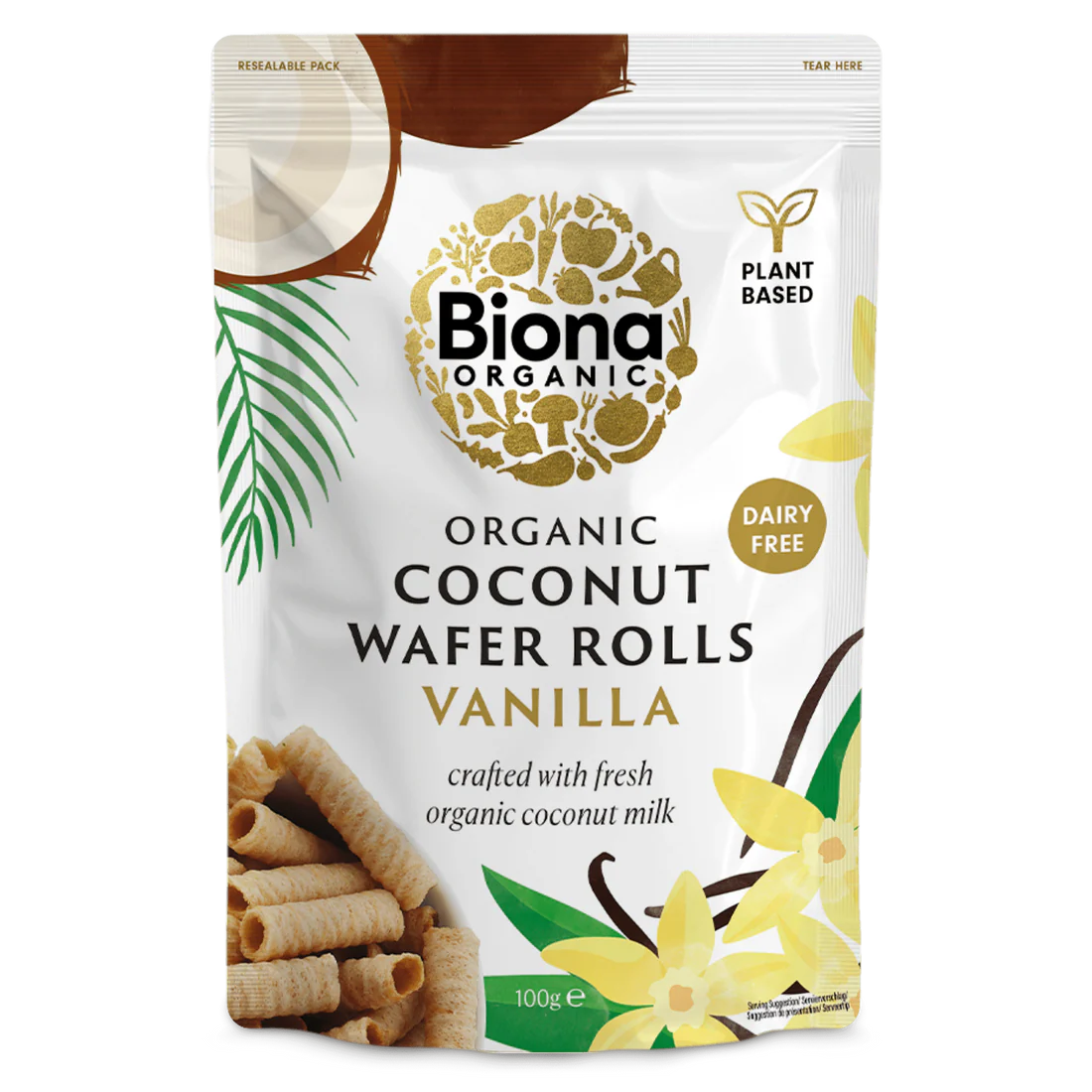 Organic Coconut & Vanilla Wafer Rolls