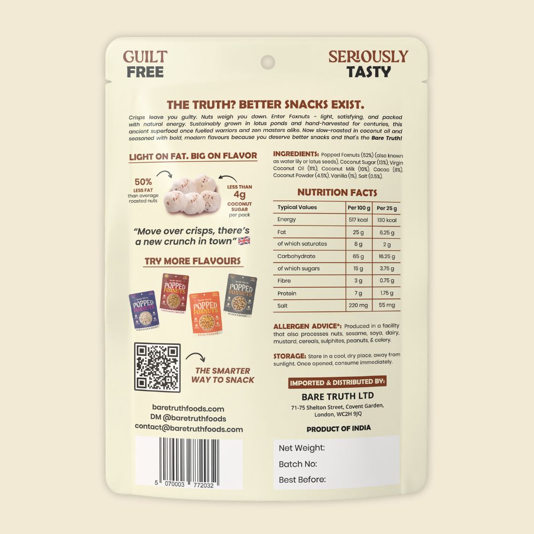 Popped Foxnuts - Coconut Cacao - 25g